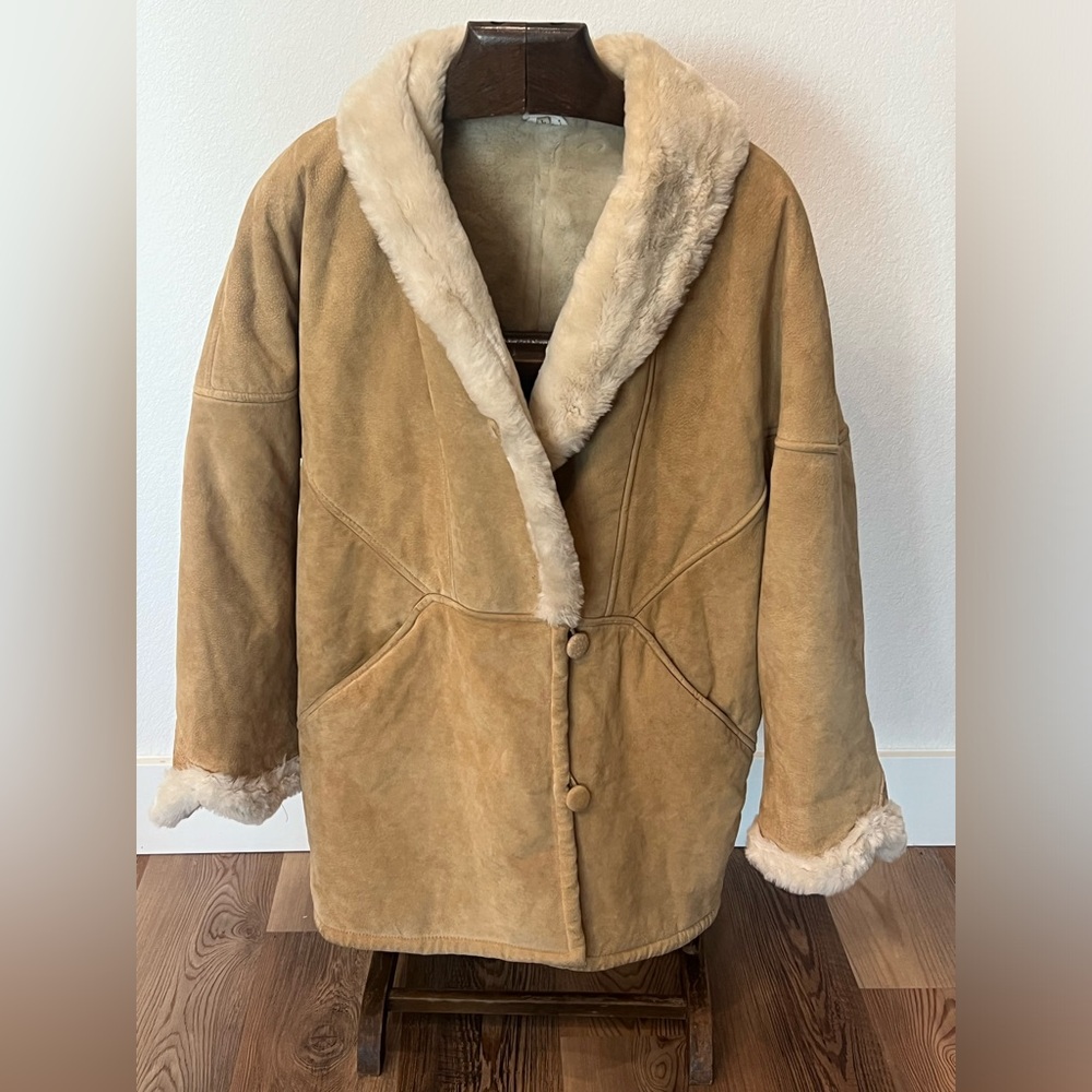vintage J. Percy for Marvin Richards 100% leather coat w/ fur lining large
